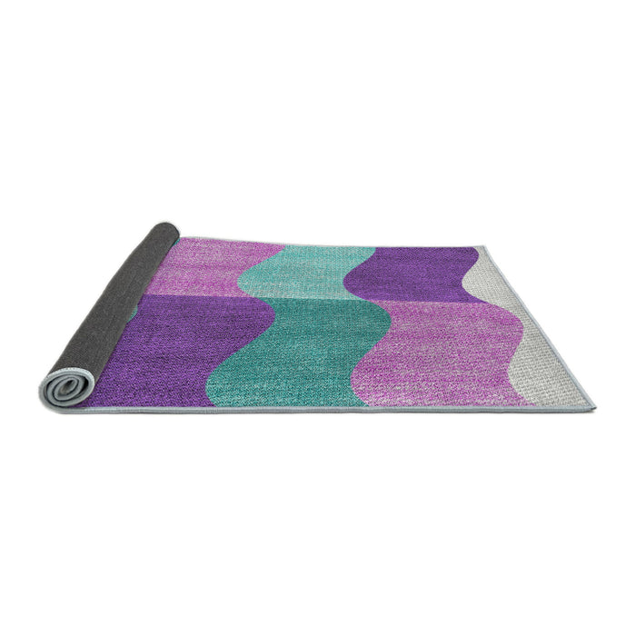 Thickness of Patterned Purple Violet Purple Novelty Rug, pat966