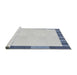 Serging Thickness of Machine Washable Transitional Water Blue Rug, wshpat967