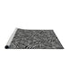 Serging Thickness of Machine Washable Transitional Black Rug, wshpat970