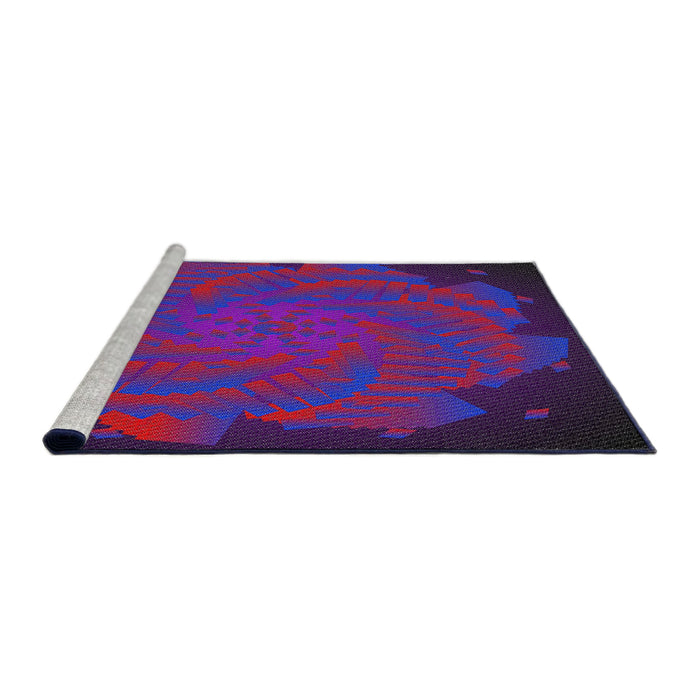 Serging Thickness of Machine Washable Transitional Purple Violet Purple Rug, wshpat971