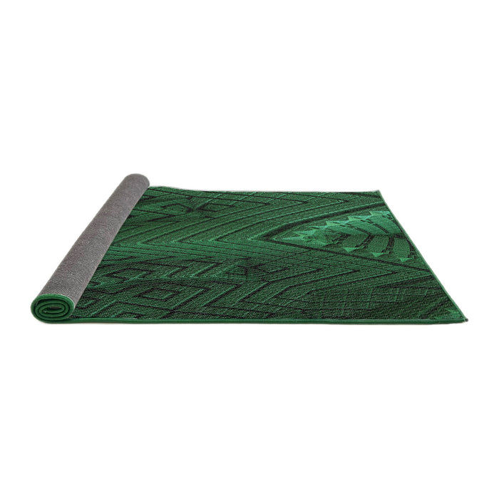 Thickness of Patterned Dark Forest Green Novelty Rug, pat972
