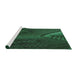 Serging Thickness of Machine Washable Transitional Dark Forest Green Rug, wshpat972