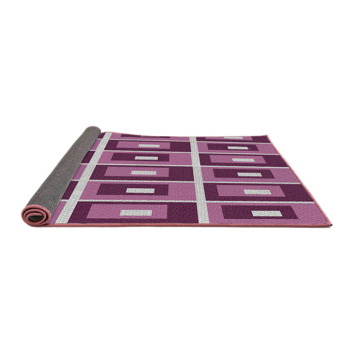 Thickness of Patterned Dark Raspberry Purple Novelty Rug, pat980