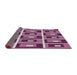 Thickness of Patterned Dark Raspberry Purple Novelty Rug, pat980