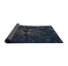 Thickness of Patterned Blue Novelty Rug, pat989