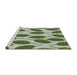 Serging Thickness of Machine Washable Transitional Army Green Rug, wshpat993