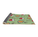 Thickness of Patterned Tea Green Novelty Rug, pat999