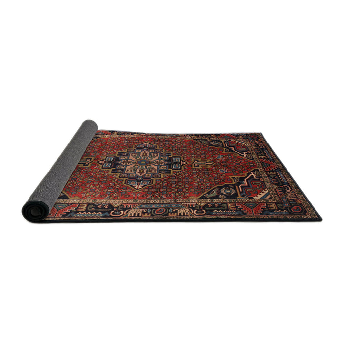 Sideview of Traditional Sienna Brown Medallion Rug, tr100