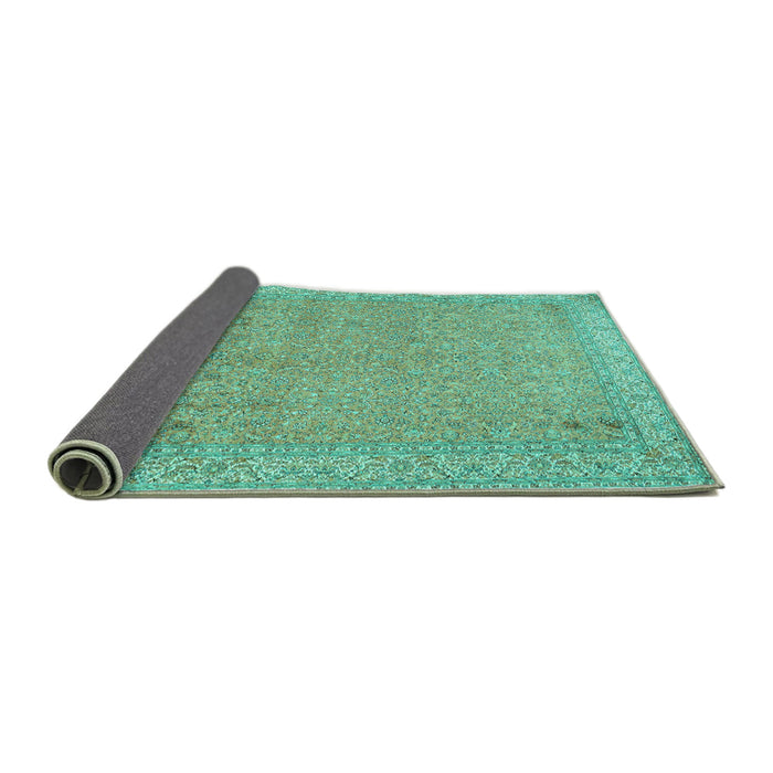 Sideview of Persian Turquoise Traditional Rug, tr1000turq