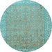 Round Persian Light Blue Traditional Rug, tr1000lblu