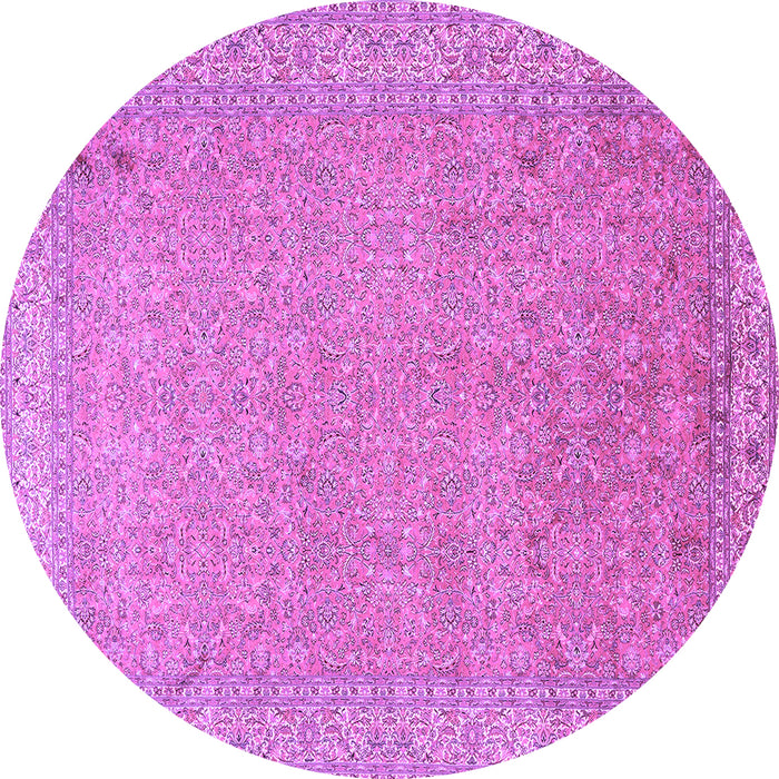 Round Persian Purple Traditional Rug, tr1000pur