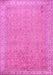 Machine Washable Persian Pink Traditional Rug, wshtr1000pnk