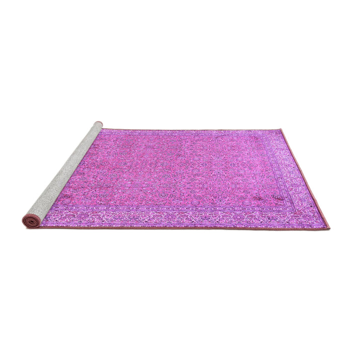 Sideview of Machine Washable Persian Purple Traditional Area Rugs, wshtr1000pur