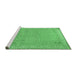 Sideview of Machine Washable Persian Emerald Green Traditional Area Rugs, wshtr1000emgrn