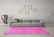 Machine Washable Persian Pink Traditional Rug in a Living Room, wshtr1000pnk