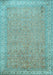 Machine Washable Persian Light Blue Traditional Rug, wshtr1000lblu