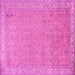 Square Persian Pink Traditional Rug, tr1000pnk