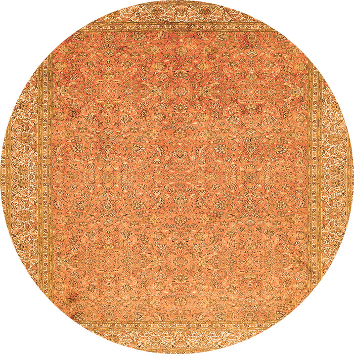 Machine Washable Persian Orange Traditional Area Rugs, wshtr1000org