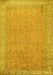 Machine Washable Persian Yellow Traditional Rug, wshtr1000yw