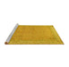 Sideview of Machine Washable Persian Yellow Traditional Rug, wshtr1000yw