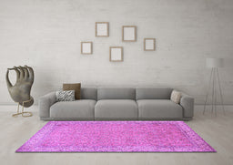 Machine Washable Persian Purple Traditional Area Rugs in a Living Room, wshtr1000pur