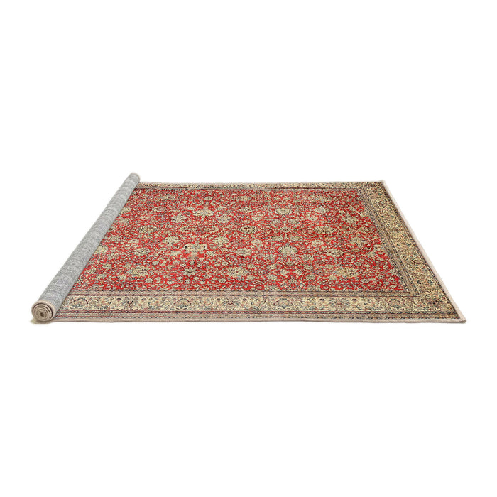 Sideview of Machine Washable Traditional Brown Rug, wshtr1001