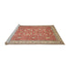 Sideview of Machine Washable Traditional Brown Rug, wshtr1001