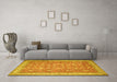 Machine Washable Persian Yellow Traditional Rug in a Living Room, wshtr1001yw