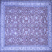 Square Persian Blue Traditional Rug, tr1001blu