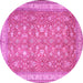 Round Persian Pink Traditional Rug, tr1001pnk