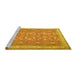 Sideview of Machine Washable Persian Yellow Traditional Rug, wshtr1001yw