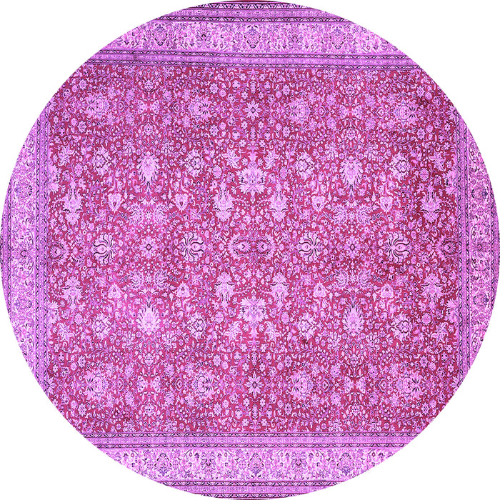 Round Persian Purple Traditional Rug, tr1001pur