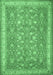 Machine Washable Persian Emerald Green Traditional Area Rugs, wshtr1001emgrn