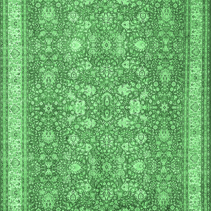 Machine Washable Persian Emerald Green Traditional Area Rugs, wshtr1001emgrn