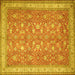 Square Persian Yellow Traditional Rug, tr1001yw