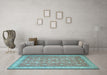 Machine Washable Persian Light Blue Traditional Rug in a Living Room, wshtr1001lblu