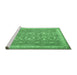 Sideview of Machine Washable Persian Emerald Green Traditional Area Rugs, wshtr1001emgrn