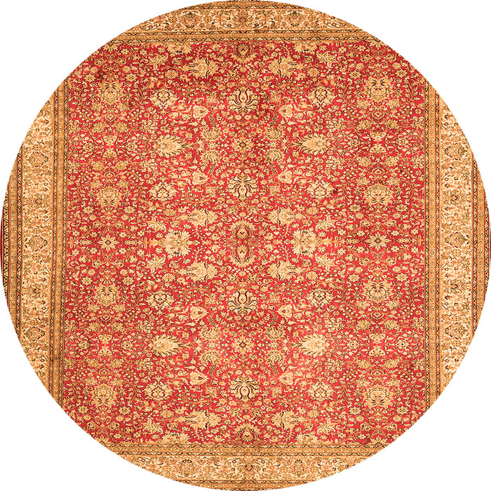 Square Persian Orange Traditional Rug, tr1001org