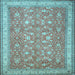 Square Persian Light Blue Traditional Rug, tr1001lblu