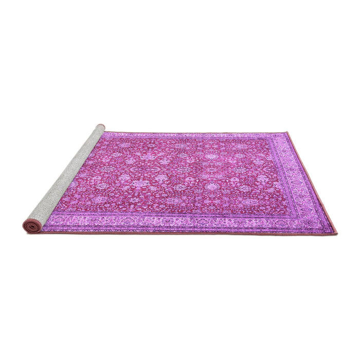 Sideview of Machine Washable Persian Purple Traditional Area Rugs, wshtr1001pur
