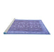 Sideview of Machine Washable Persian Blue Traditional Rug, wshtr1001blu