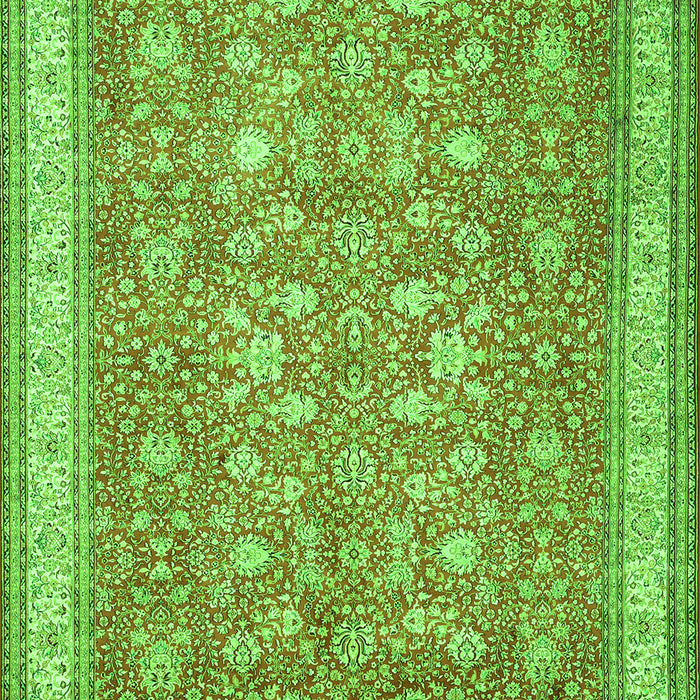 Serging Thickness of Machine Washable Persian Green Traditional Area Rugs, wshtr1001grn