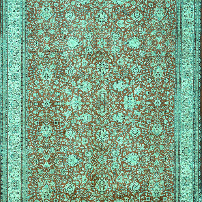 Machine Washable Persian Turquoise Traditional Area Rugs, wshtr1001turq
