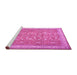 Sideview of Machine Washable Persian Pink Traditional Rug, wshtr1001pnk