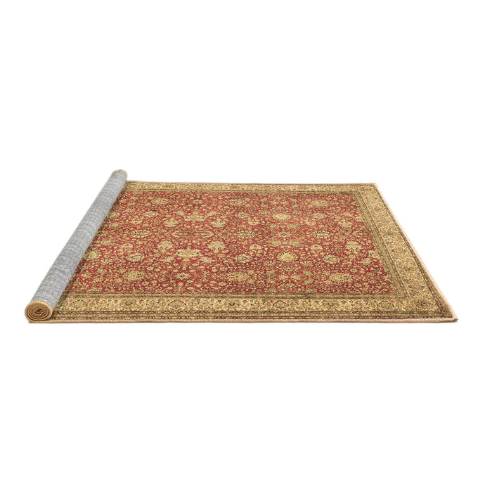 Sideview of Machine Washable Persian Brown Traditional Rug, wshtr1001brn