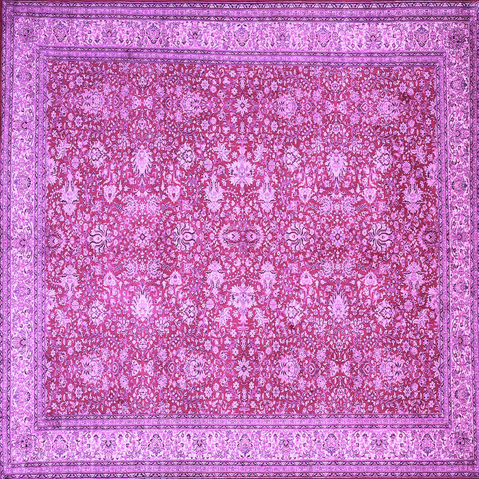 Square Machine Washable Persian Purple Traditional Area Rugs, wshtr1001pur