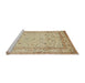 Sideview of Machine Washable Traditional Brown Gold Rug, wshtr1002