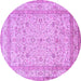 Round Machine Washable Persian Purple Traditional Area Rugs, wshtr1002pur