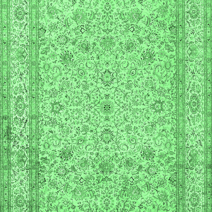 Machine Washable Persian Emerald Green Traditional Area Rugs, wshtr1002emgrn