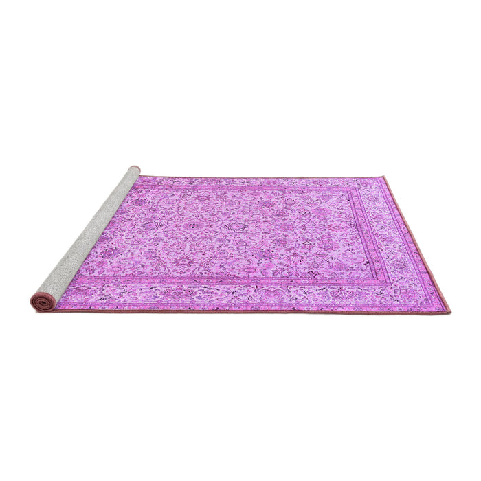 Sideview of Machine Washable Persian Purple Traditional Area Rugs, wshtr1002pur